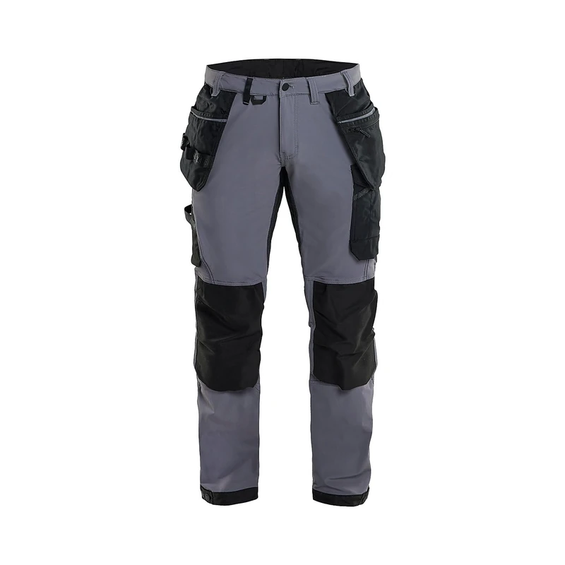 Blaklader 152216459699D124 4-Way Stretch Craftsman's Work Trousers, Medium Grey/Black, Size D124