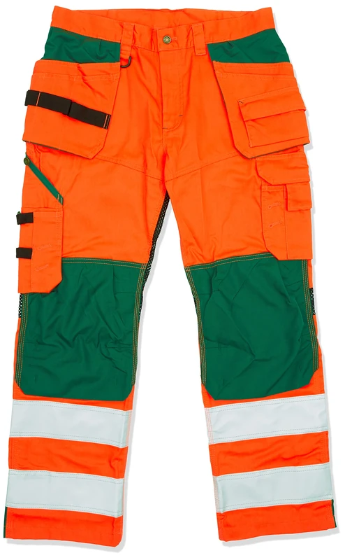 Blaklader 156518115349D96 High Vis Work Trousers with Ventilation Effect, High Vis Orange/Green, Size D96