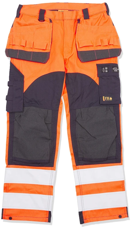 Blaklader 158915135389D96 Multinorm Inherent Work Trousers, High Vis Orange/Navy, Size D96