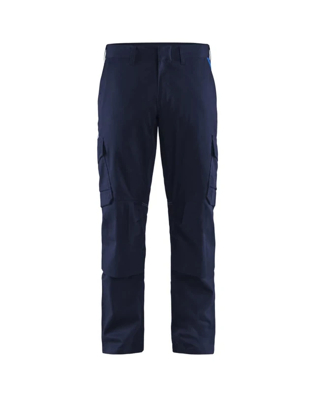 Blaklader 144818328985D96 Industrial Stretch Work Trousers with Knee Pad Pockets, Navy/Cornflower Size D96