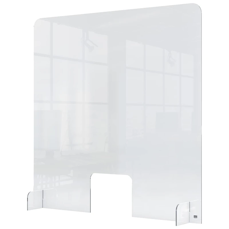 Nobo Plexiglass Acrylic 1 m Counter Divider, Partition Barrier With Transaction Window, 700 x 850 mm, Clear, 1915488