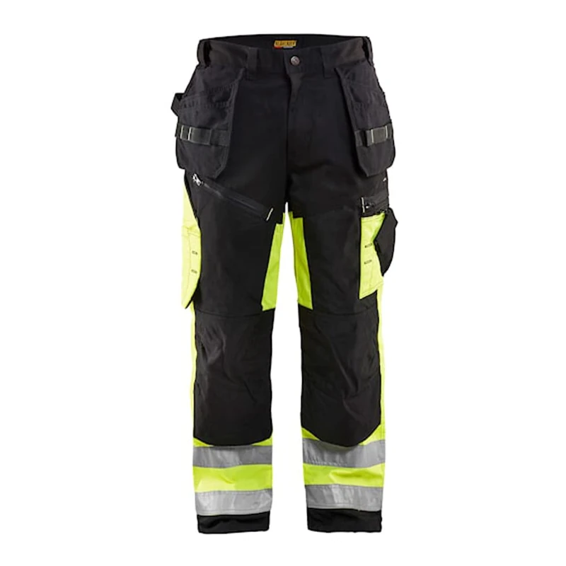 Blaklader 199316429933D92 Hi-Vis 4-Way Stretch Trousers, Black/Yellow, Size D92