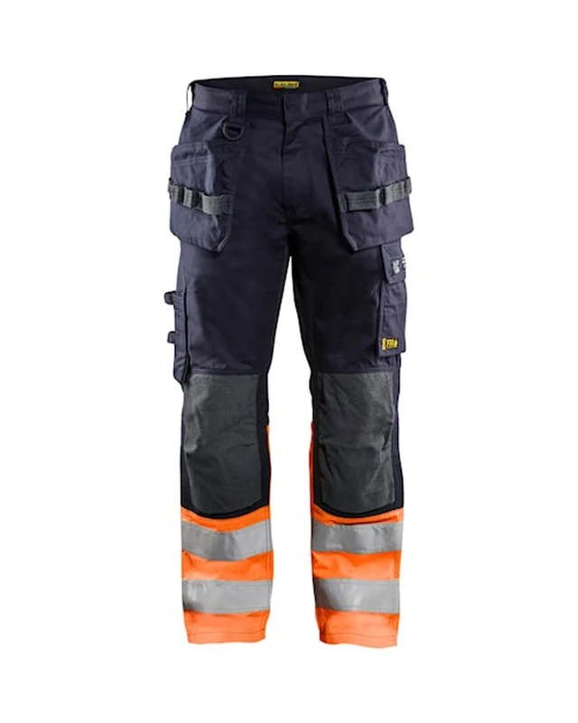 Blaklader 148915138953D100 Multinorm Inherent Work Trousers, Navy/Orange, Size D100