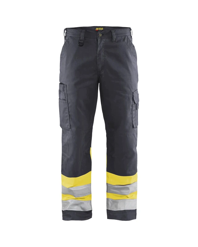Blaklader 156418119633C52 High Vis Work Trousers Medium Grey/High Vis Yellow Size C52