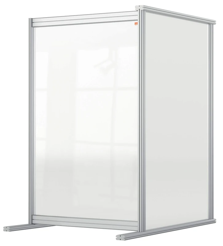 Nobo Clear Acrylic Desk Divider, 1.4 m High, Free Standing Screen System, Premium Plus, 600 x 1000 mm, 1915498