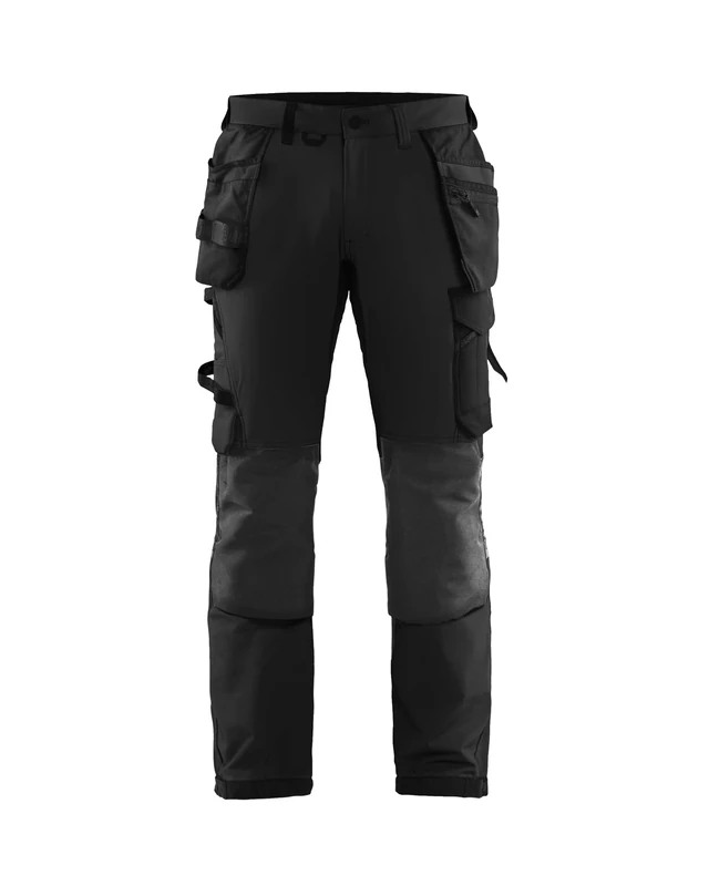 Blaklader 152216459998D104 4-Way Stretch Craftsman's Work Trousers, Black/Dark Grey, Size D104