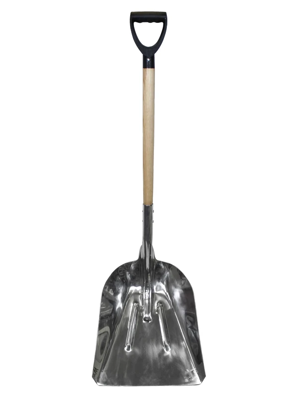 Faithfull Grain Shovel - Lightweight & Strong Aluminium Blade with Durable FSC Ash Wood Shaft & D Grip Handle – Blade size 360 x 430mm, Total length 1200mm