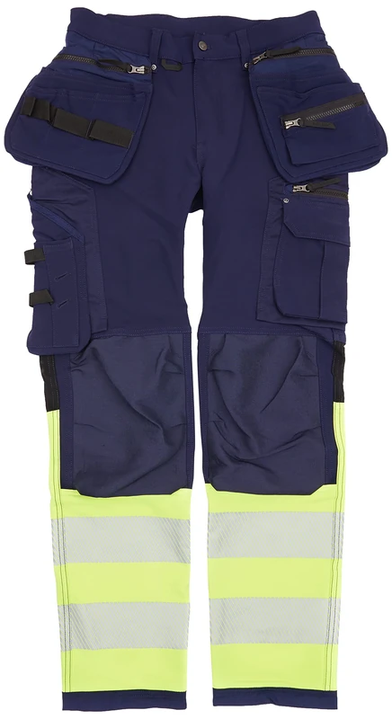 Blaklader 199316428933C144 Hi-Vis 4-Way Stretch Trousers, Navy/Yellow, Size C144