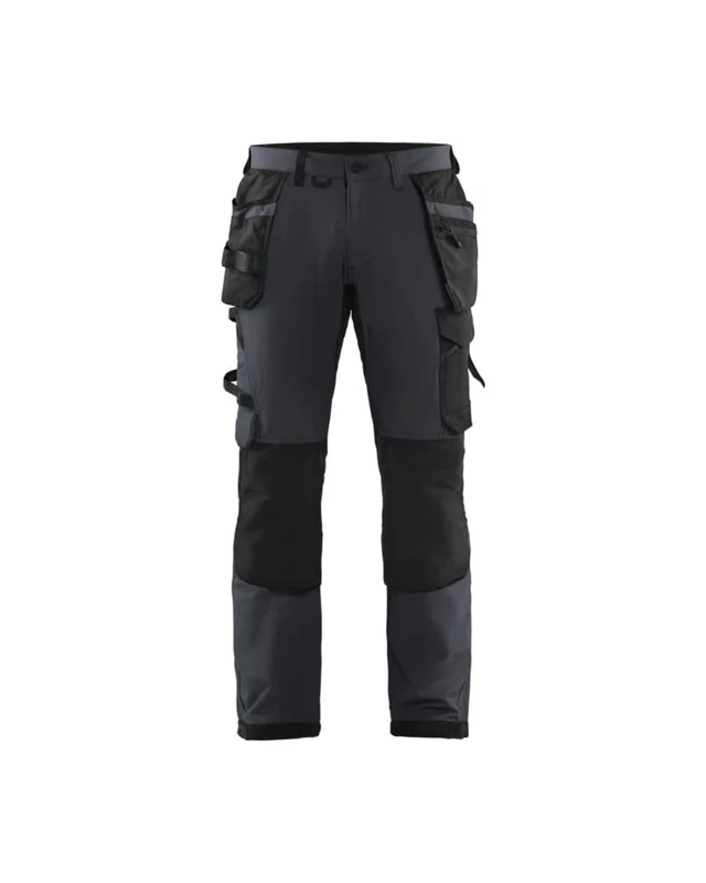 Blaklader 152216459998D100 4-Way Stretch Craftsman's Work Trousers, Black/Dark Grey, Size D100