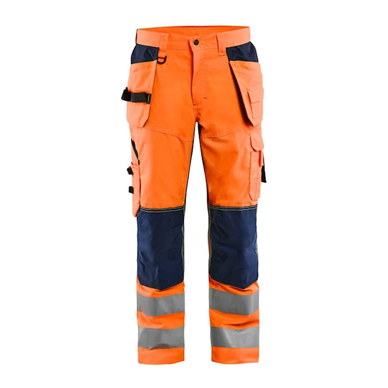 Blaklader 156518115349D128 High Vis Work Trousers with Ventilation Effect, High Vis Orange/Green, Size D128