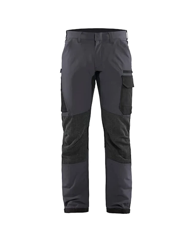 Blaklader 142216459699C156 4-Way Stretch Service Work Trousers, Medium Grey/Black, Size C156