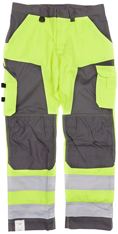 Blaklader 156618113396C54 Work Trousers without Nail Pockets High Vis Yellow/Medium Grey Size C54