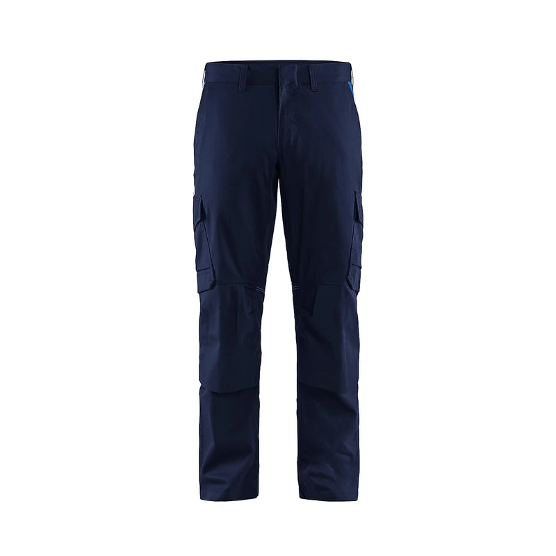 Blaklader 144818328985D112 Industrial Stretch Work Trousers with Knee Pad Pockets, Navy/Cornflower Size D112