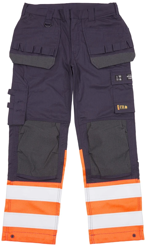 Blaklader 148915138953D108 Multinorm Inharent Work Trousers, Navy/Orange, Size D108