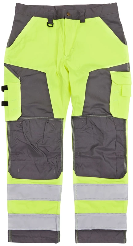 Blaklader 156618113396D128 Work Trousers without Nail Pockets High Vis Yellow/Medium Grey Size D128