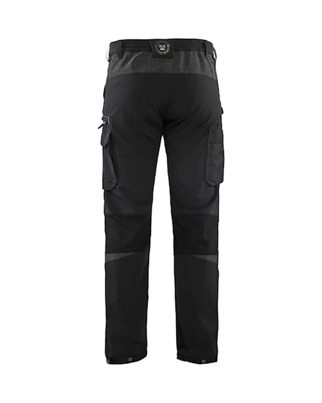 Blaklader 142216459998D124 4-Way Stretch Service Work Trousers, Black/Dark Grey, Size D124