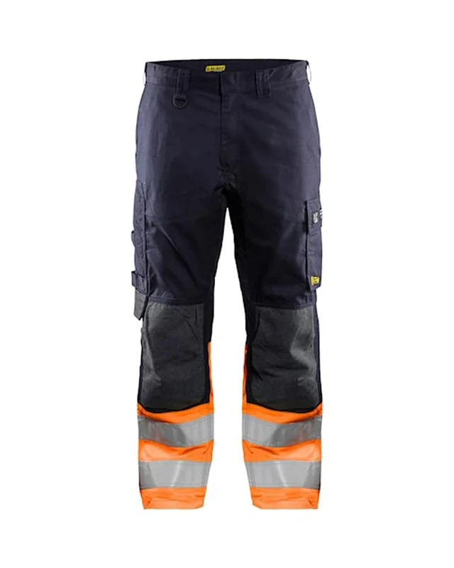 Blaklader 148815138953D120 Multinorm Inhärent Work Trousers, Navy/Orange, Size D120