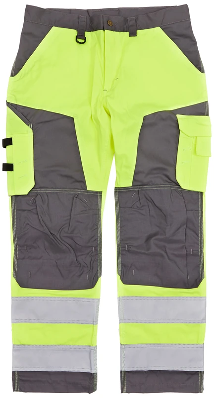 Blaklader 156618113396D84 Work Trousers without Nail Pockets High Vis Yellow/Medium Grey Size D84