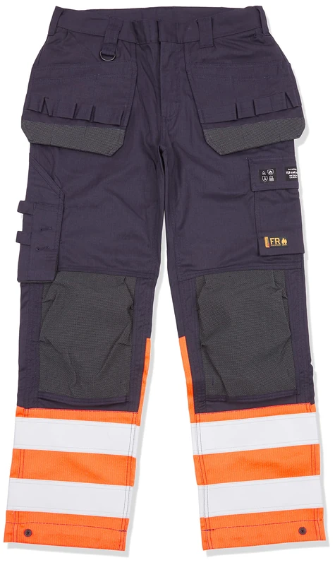 Blaklader 148915138953D112 Multinorm Inhärent Work Trousers, Navy/Orange, Size D112