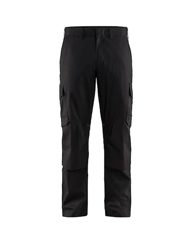 Blaklader 144818329998C50 Industrial Stretch Work Trousers with Knee Pad Pockets, Black/Dark Grey, Size C50