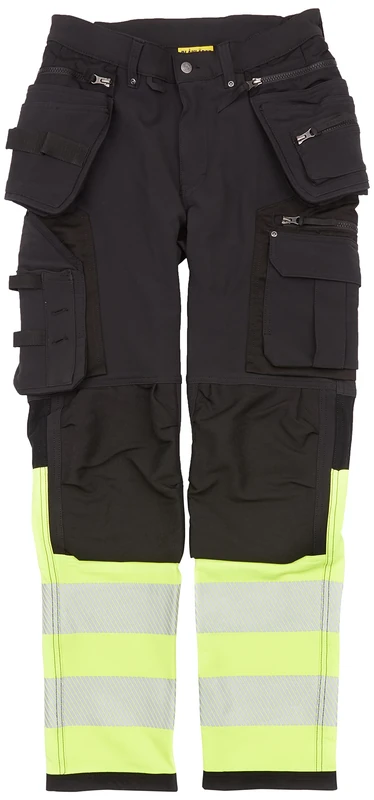 Blaklader 199316429933C48 Hi-Vis 4-Way Stretch Trousers, Black/Yellow, Size C48