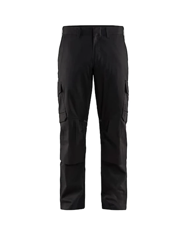 Blaklader 144818329900D120 Industrial Stretch Work Trousers with Knee Pad Pockets, Black, Size D120