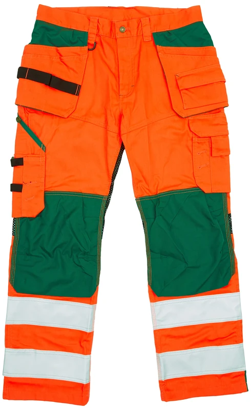 Blaklader 156518115349D120 High Vis Work Trousers with Ventilation Effect, High Vis Orange/Green, Size D120