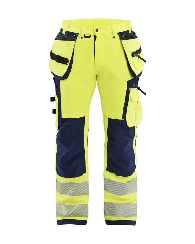 Blaklader 199716423389D88 4-Way Stretch High Visibility Trousers Yellow/Navy Size D88