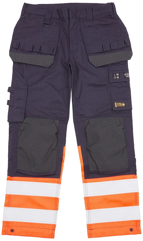 Blaklader 148915138953C50 Multinorm Inhärent Work Trousers, Navy/Orange, Size C50