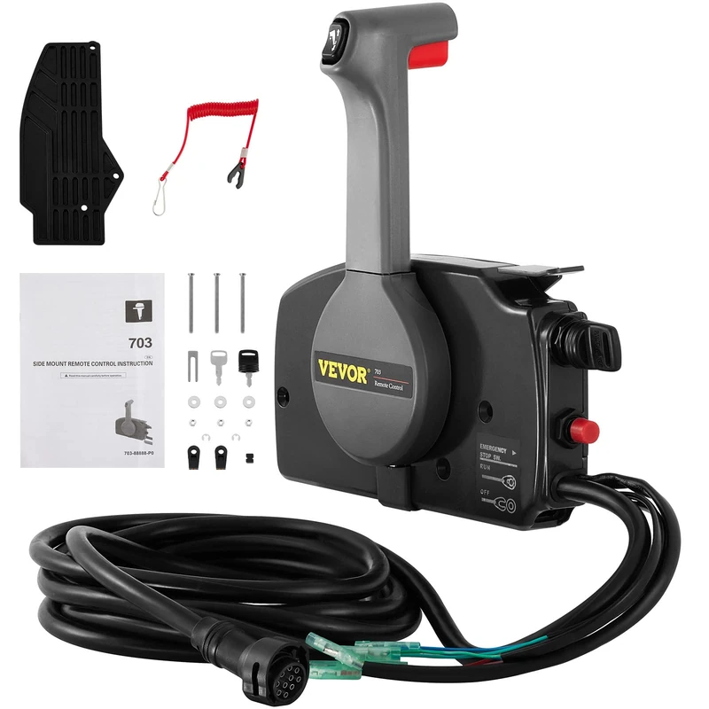 VEVOR Boat Throttle Control Outboard 703-48207-22-00 Remote Control Box +10 Pin Cable Boat Control Box