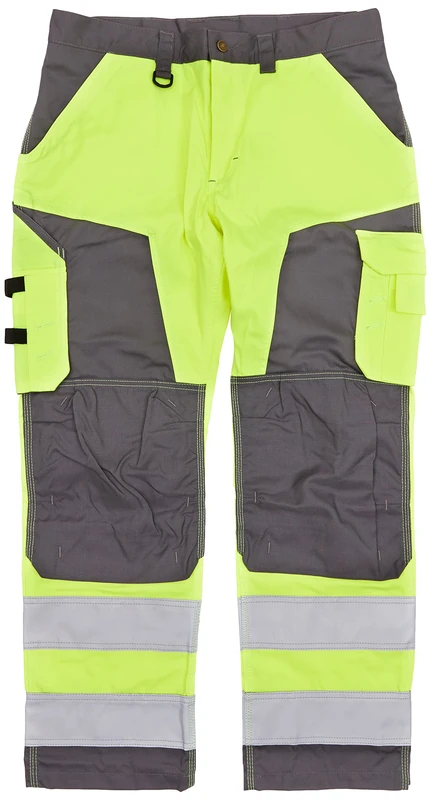 Blaklader 156618113396D124 Work Trousers without Nail Pockets High Vis Yellow/Medium Grey Size D124