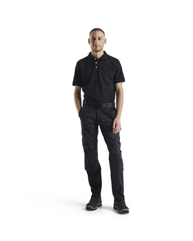 Blaklader 144818329900C46 Industrial Stretch Work Trousers with Knee Pad Pockets, Black, Size C46