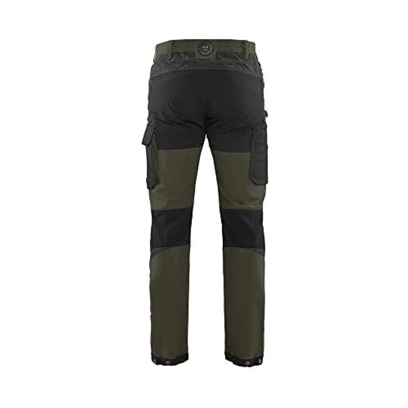 Blaklader 142216454599C46 4-Way Stretch Service Work Trousers, Dark Olive Green/Black, Size C46 - Image 1