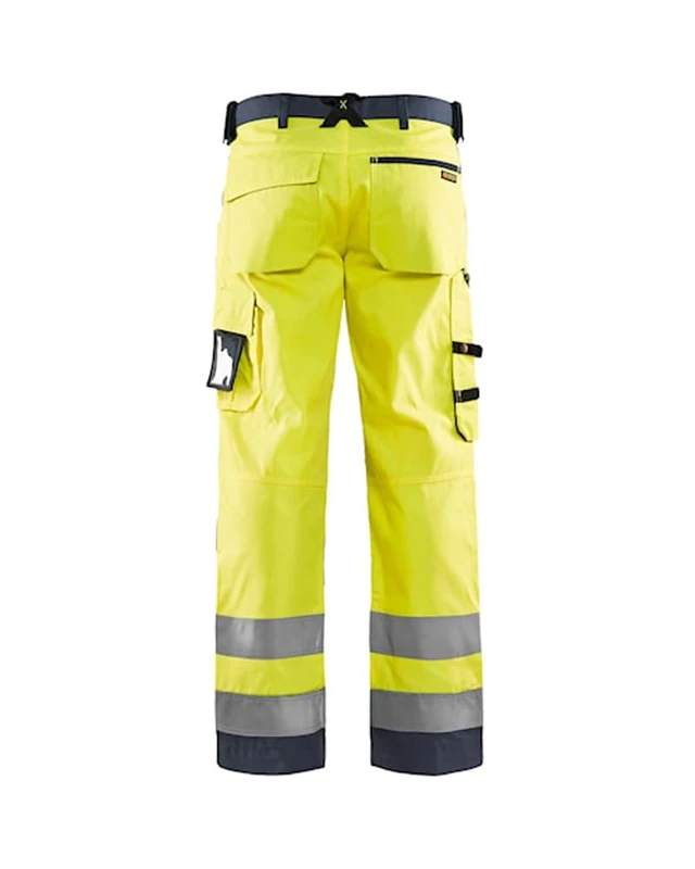 Blaklader 156618113396D88 Work Trousers without Nail Pockets High Vis Yellow/Medium Grey Size D88