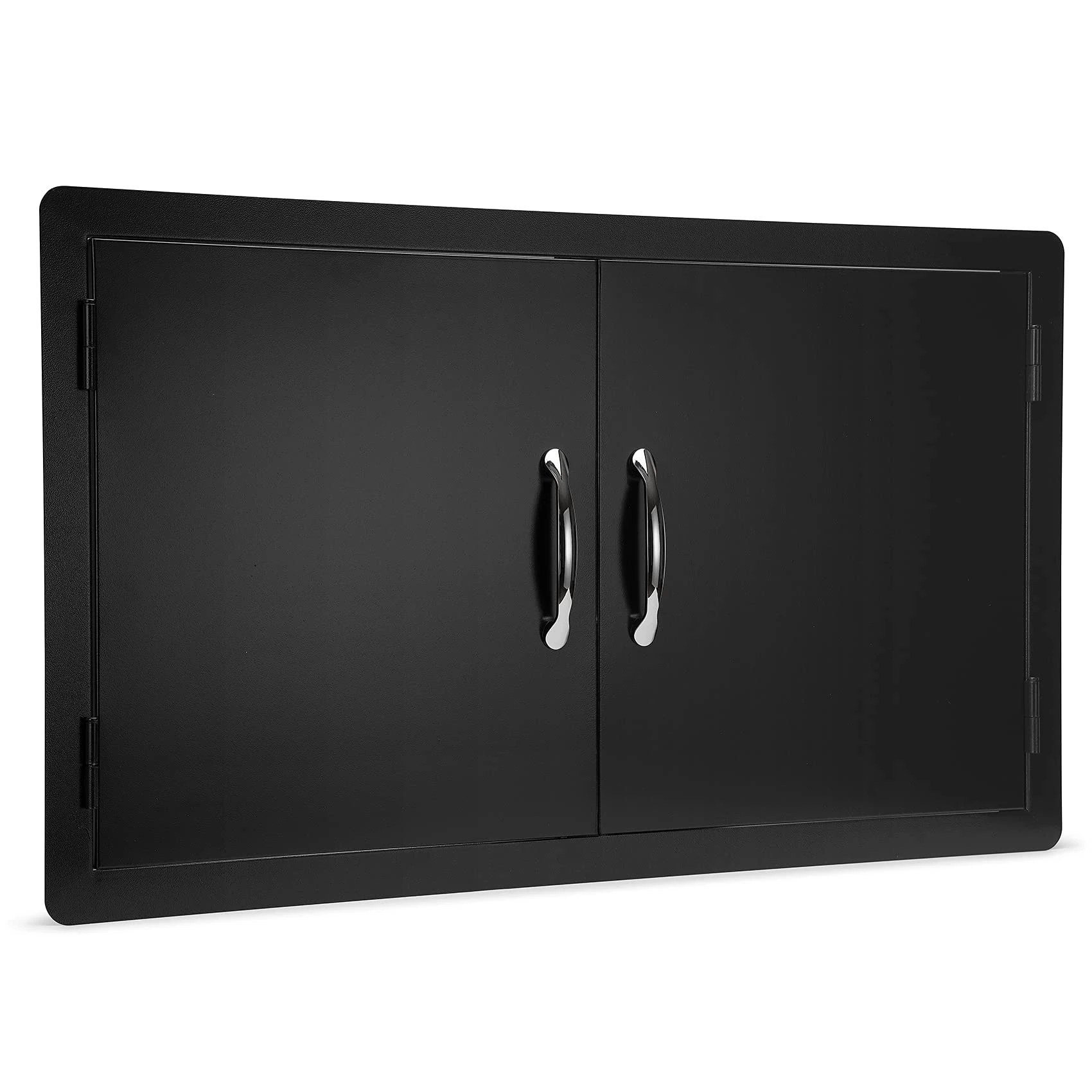 Stanbroil Outdoor Kitchen Doors 36W x 21H Inch BBQ Access Door - Wall Construction Vertical Double Door Flush Mount for Outdoor Kitchen Grilling Station or Commercial BBQ Island - Black
