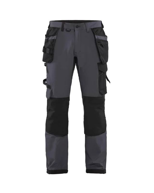 Blaklader 152216459699D112 4-Way Stretch Craftsman's Work Trousers, Medium Grey/Black, Size D112