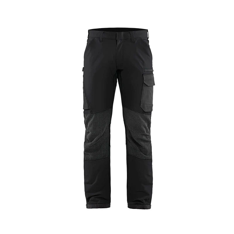 Blaklader 142216459998C156 4-Way Stretch Service Work Trousers, Black/Dark Grey, Size C156