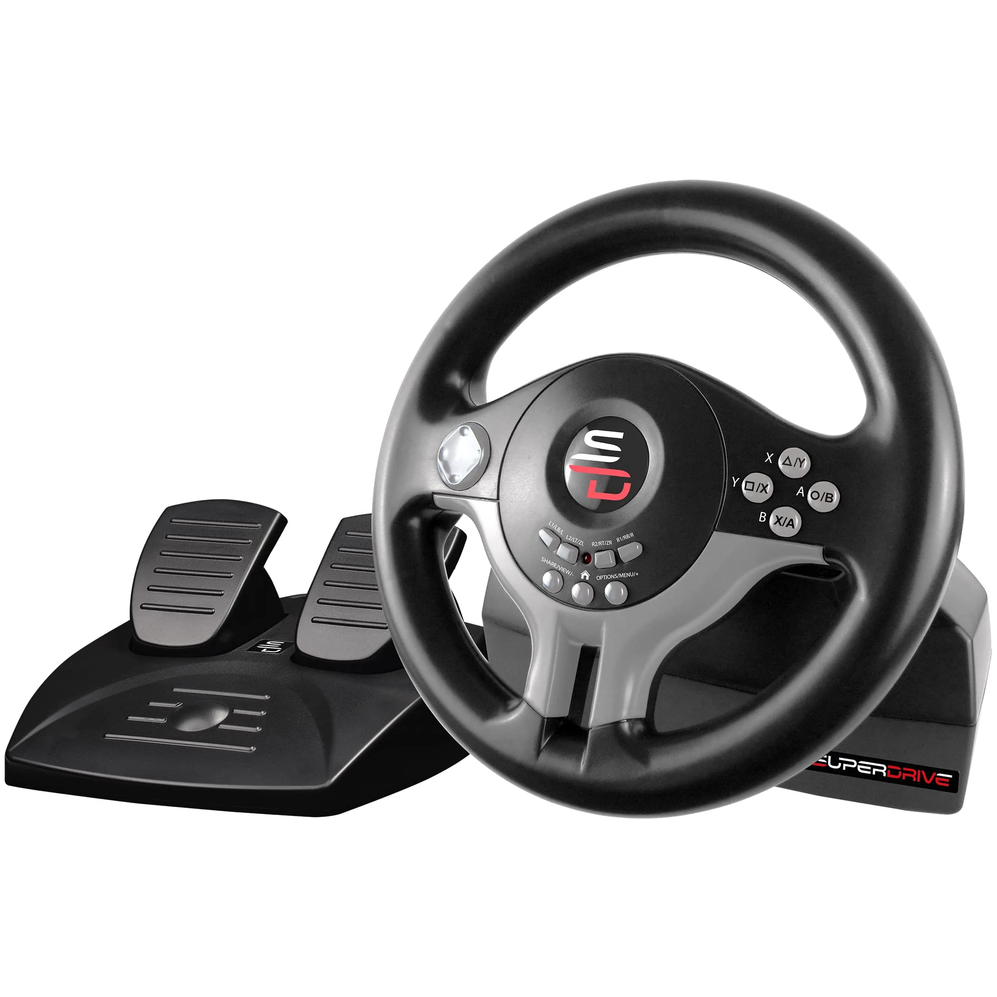 Subsonic Superdrive - Racing Steering Wheel Driving Wheel SV200 with pedals and shift paddles for Nintendo Switch - PS4 - Xbox One - PC
