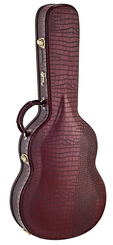 Ortega Guitars Pro Guitar Hardcase - Thinline - Case for Classical Guitar - Crocodile Pattern - Height 107 cm - Vinyl, Brown (OCCPRO-T)
