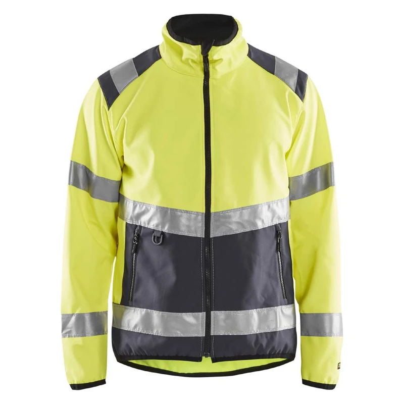 Blaklader 487725163396XS Softshell Jacket, High Vis Yellow/Medium Grey, Size XS