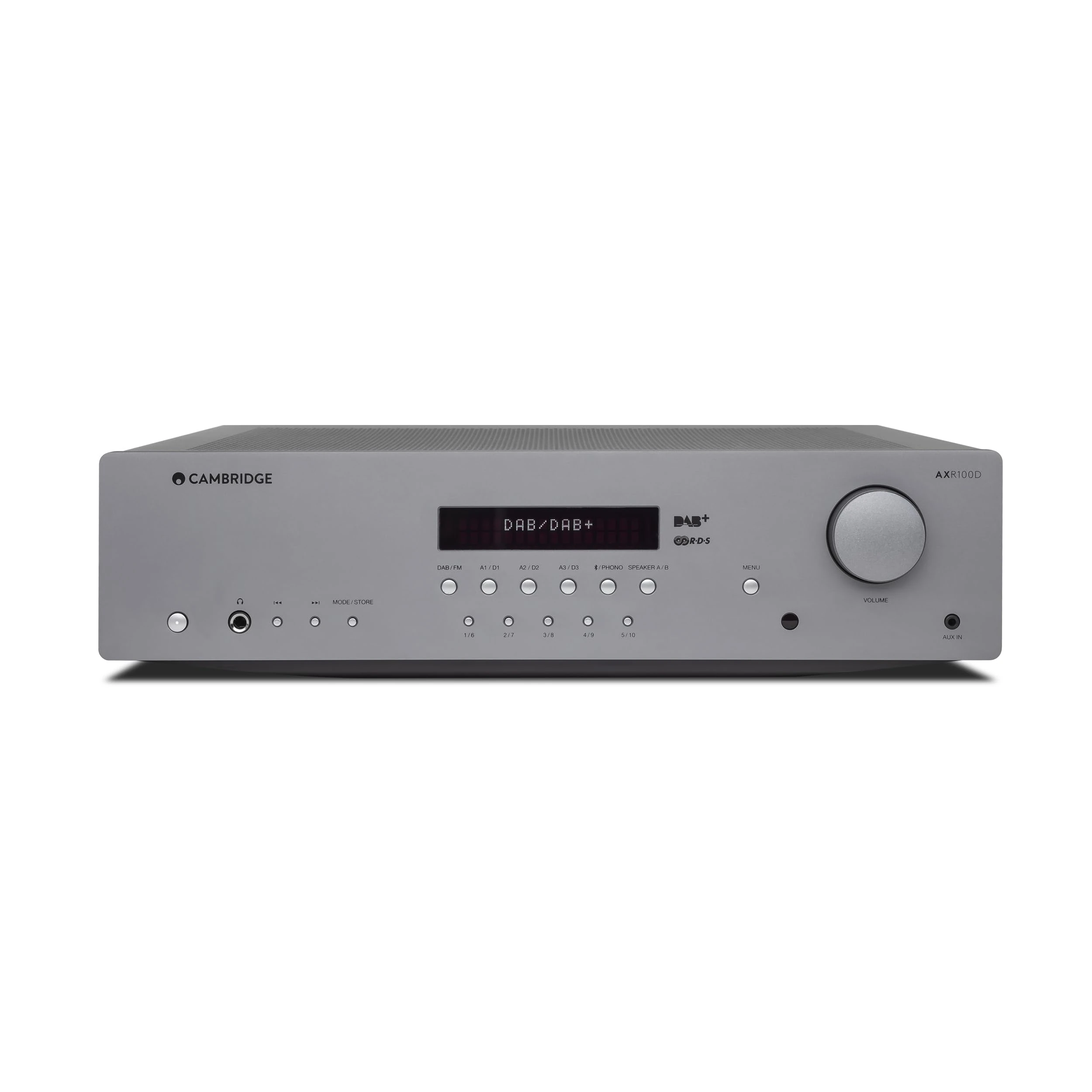 Cambridge Audio AXR100D - 100 Watt Separate HiFi Stereo Reciever Featuring Built-In Phono Stage DAB/FM Radio and Bluetooth 5.0 - Lunar Grey