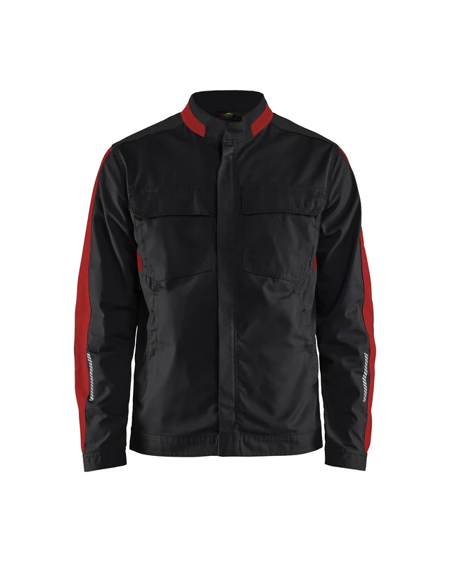 Blaklader 44418329956XL Stretch Industrial Jacket, Black/Red, Size XL
