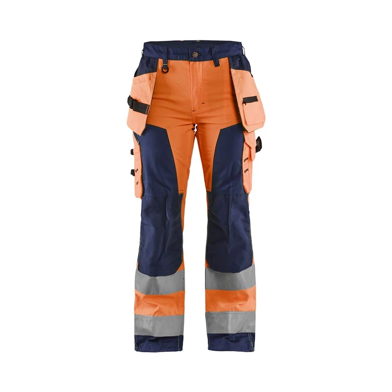 Blaklader 715618115349D19 Women's Work Trousers with Tool Pockets - Orange/Green, Size D19