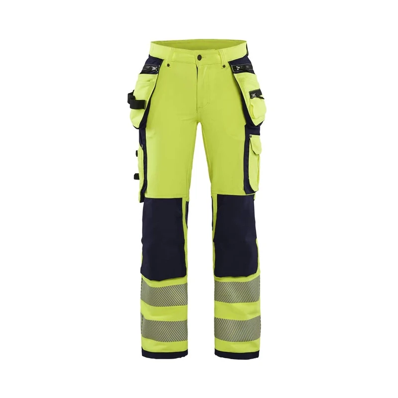 Blaklader 719716423389C50 Women's 4-Way Stretch Hi-Vis Trousers, High Vis Yellow/Navy, Size C50