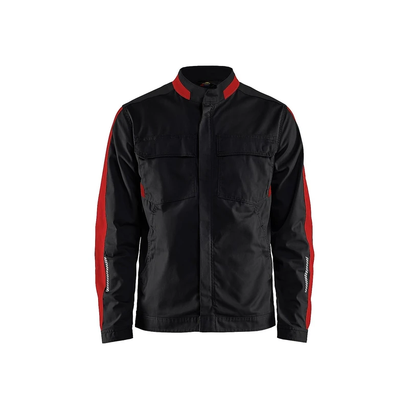 Blaklader 444183299564XL Stretch Industrial Jacket, Black/Red, Size 4XL
