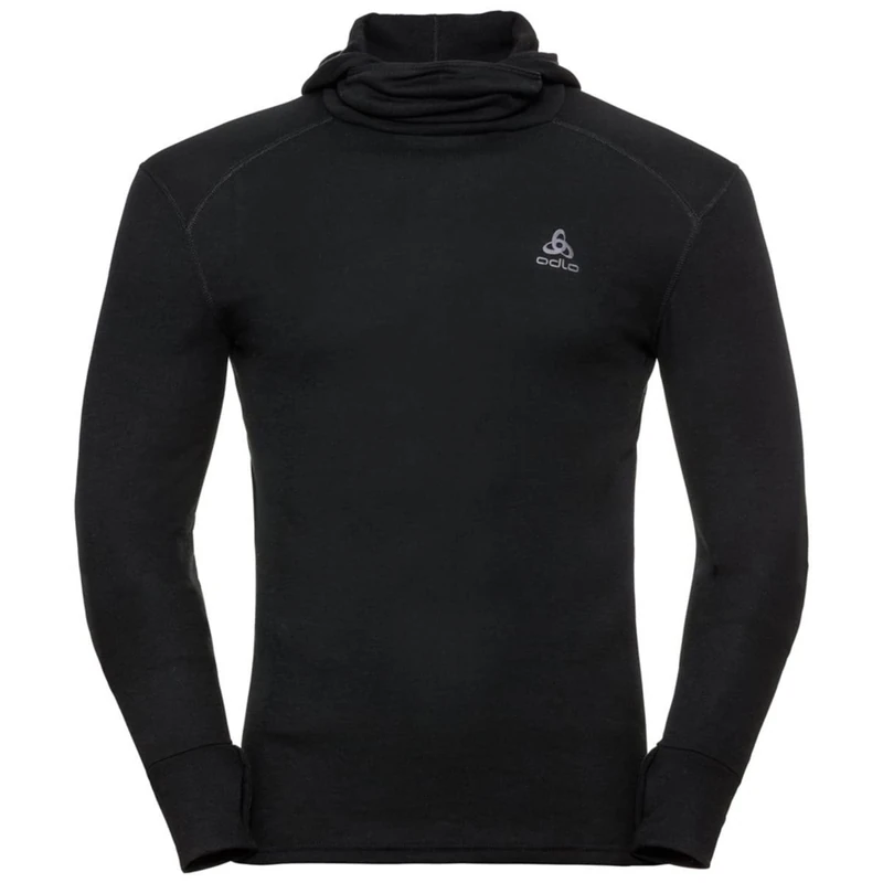 Odlo Men Functional Long-Sleeve Shirt with Facemask Active Warm ECO, Black, XL