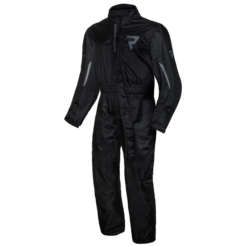 REBELHORN Travel Motorcycle Rain Suit One Piece Durable Waterproof Zip Velcro and Laminated Seams Reflective Elements - Image 1