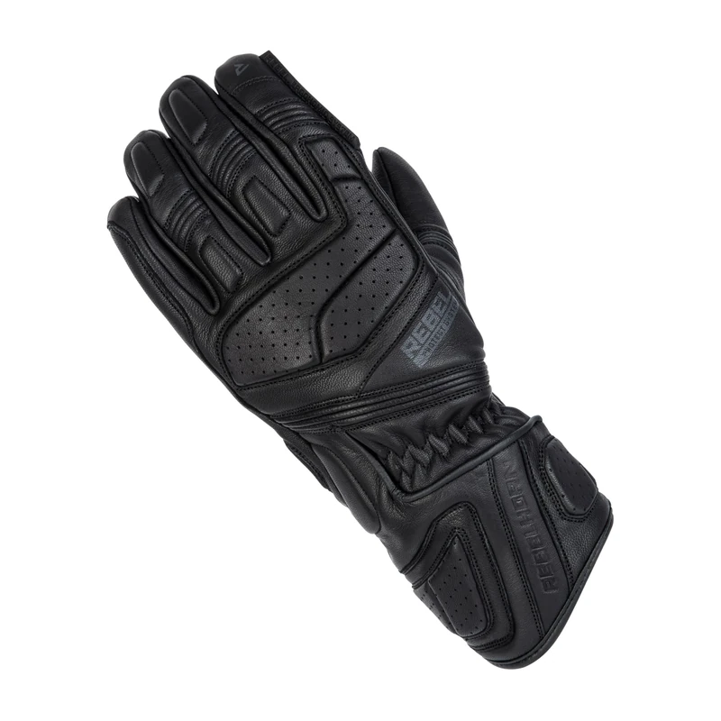 REBELHORN Hike II Touring Motorcycle Gloves Durable Goatskin Leather Inset Foam Panels Ventilation Touchscreen Friendly Pads Windscreen Wiper CE Certification