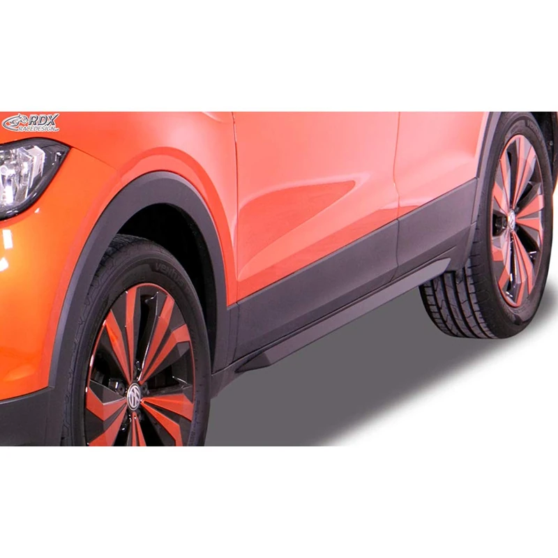 RDX Racedesign Side skirts 'Slim' compatible with Volkswagen T-Cross 2019- (ABS glossy black)