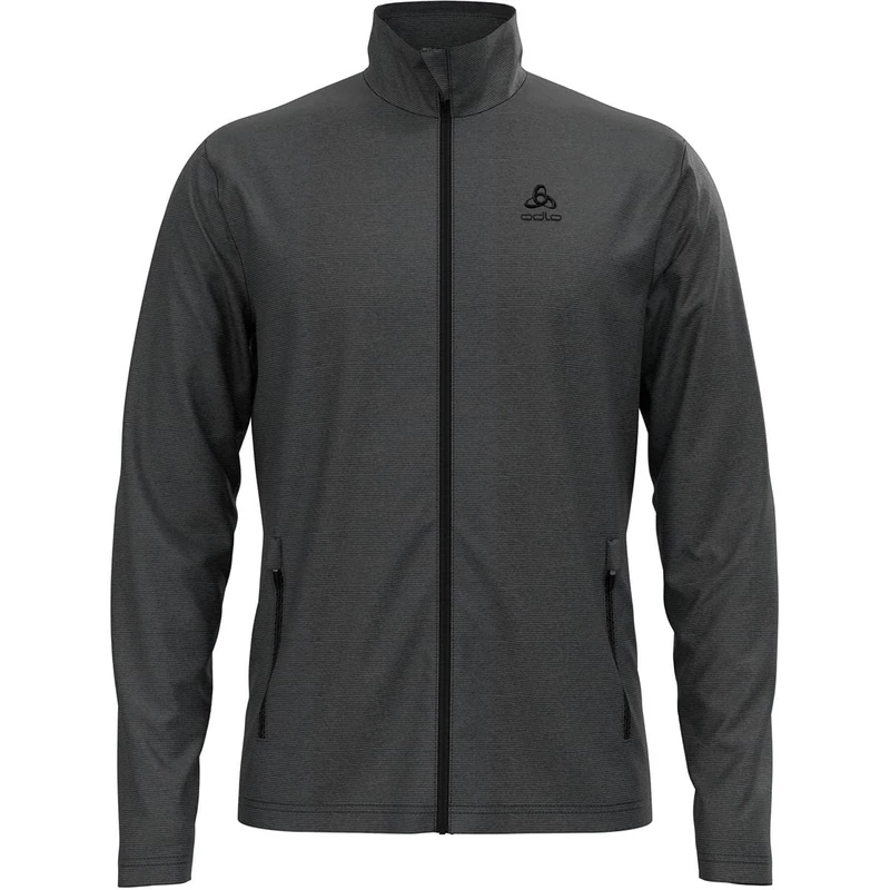 Odlo Men Hooded jacket with zipper ROY, shale grey - black stripes, S - Image 1